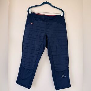 Eddie Bauer Navy Blue Athletic Pants with Stripe Loop